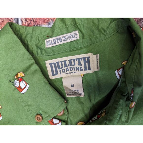 Duluth Mens Shirt LT Green Untucked Relaxed Fit Brandy old fashion Size M - Picture 4 of 8